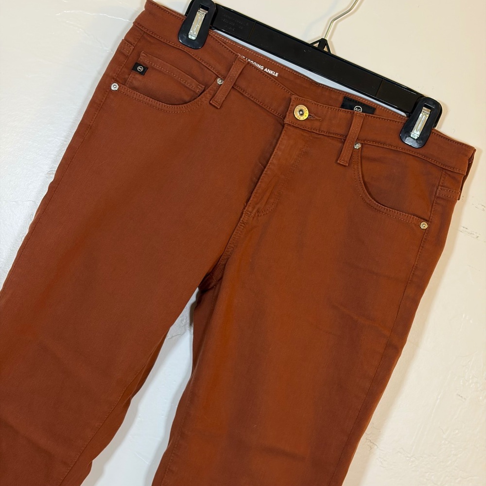AG Adriano Goldschmied Farrah Legging Ankle Super Skinny Jeans Rust Brown 28R